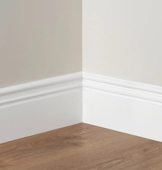 Obras accesorios  GR_Rodapie_Roy_Lacado_120DOBLE Rodapié Lacado Blanco Doble Moldura 2,25x120x12 Modelo 5